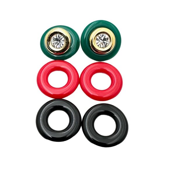 Vintage KJL Kenneth Jay Lane Womens Interchangeable Earrings Gold Tone Pierced - Picture 2 of 3